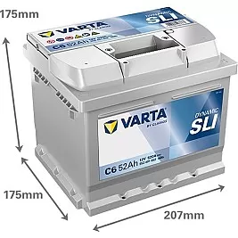 Акумулатор Varta Dynamic SLI 12V 52AH 510A C6 Д+ Акумулатор Varta Dynamic SLI 12V 52AH 510A C6 Д+