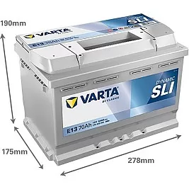 Акумулатор VARTA DYNAMIC SLI E13 70AH 640A R+ Акумулатор VARTA DYNAMIC SLI E13 70AH 640A R+