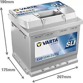 Акумулатор VARTA DYNAMIC SLI C22 52AH 470A R+ Акумулатор VARTA DYNAMIC SLI C22 52AH 470A R+